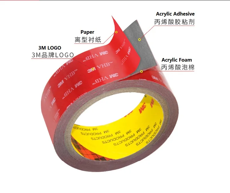 Strong Permanent 3M Double Sided Acrylic Foam Adhesive Tape Versatile Car Auto 