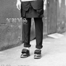 27-44! Новинка мужская одежда трехмерного разреза мужчина Асимметричный Персонализированные Модные Брюки Большие размеры певица костюмы