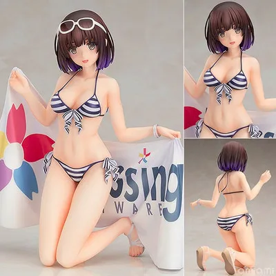 Anime Saenai heroine no sodate-kata Action Figure Toys Megumi Kato kneeling swim suit PVC Figure Sexy Girl model toys Gifts Anime Saenai heroine no sodate-kata Action Figure Toys Megumi Kato kneeling swim suit PVC Figure Sexy Girl model toys Gifts