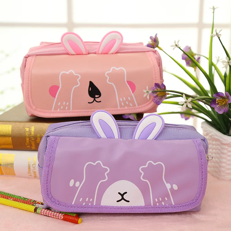 

1 Pcs Kawaii Pencil Case Over your eyes Canvas Gift Estuches School Pencil Box Pencilcase Pencil Bag School Supplies Stationery