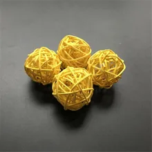 30 шт. желтый Таиланд ротанга Шар для Светодиодный гирлянды сказочное освещение, свадебные украшения Брак Guirlande Lumineuse огни гирлянды