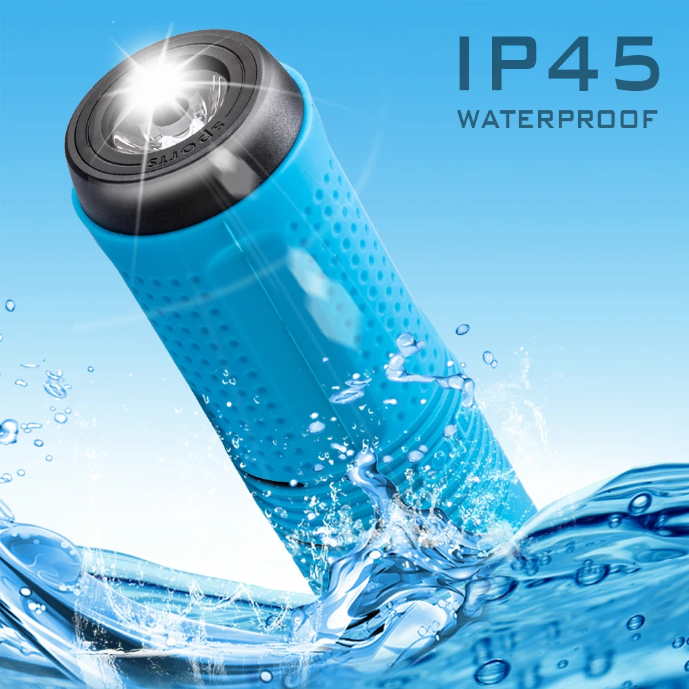 

TOPROAD Waterproof Bluetooth Speaker Wireless Bicycle Flashlight Loudspeaker Outdoor 4000mAh Power Bank Bike Mount+Carabiner