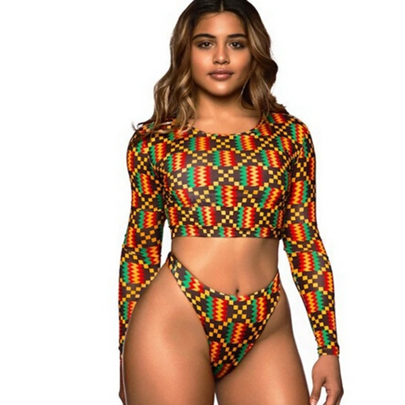 high waisted bikini with sleeves