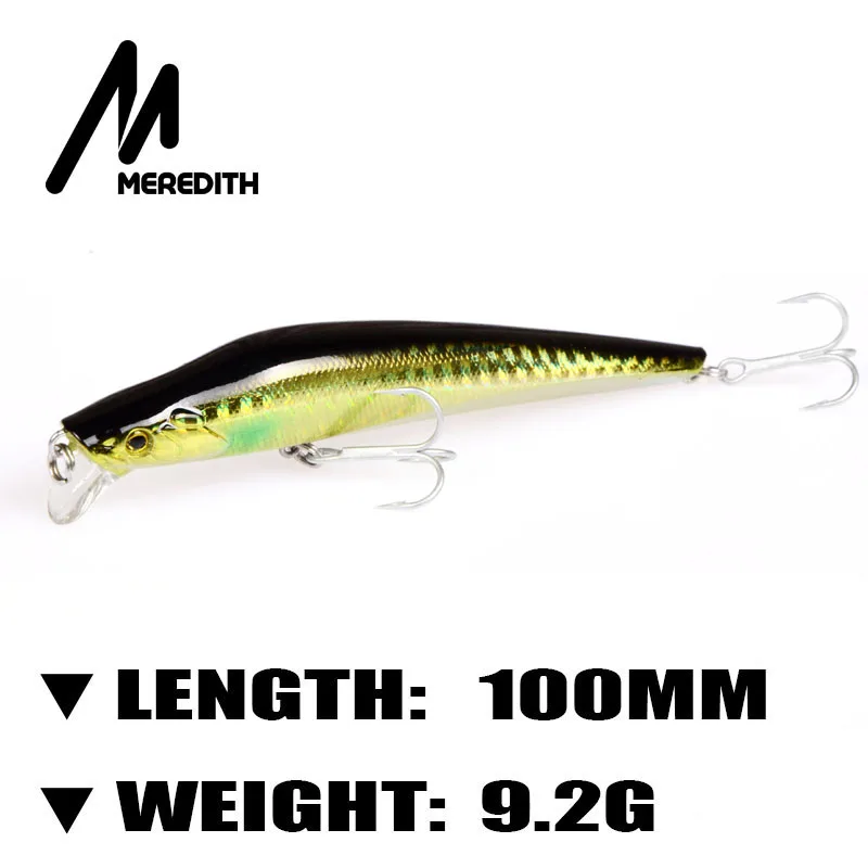 Meredith Lures Fishing 1pcs 9.2g 100mm Floating Minnow Hard Artigicial