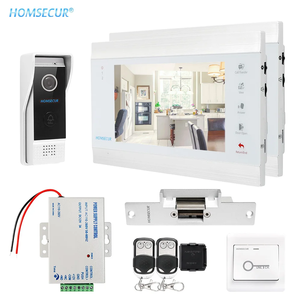 HOMSECUR 7 дюймов видео дверной звонок монитор Интерком с 1.3MP наружная камера IP65