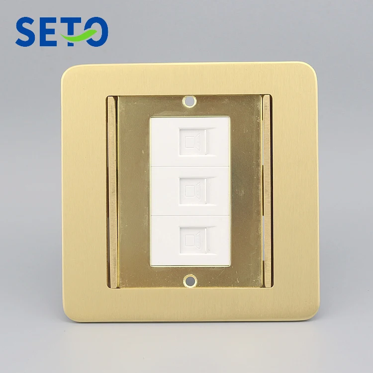 SeTo Concealed Type Floor Socket Three Ports RJ45 Cat5e Network Panel Waterproof Wall Plate Keystone Receptacle | Обустройство дома