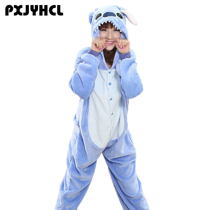 

Adult Kid Anime Blue Stitch Kigurumi Pajamas Jumpsuit For Women Men Animal Cosplay Costume Onesies For Boy Girls Home Clothes