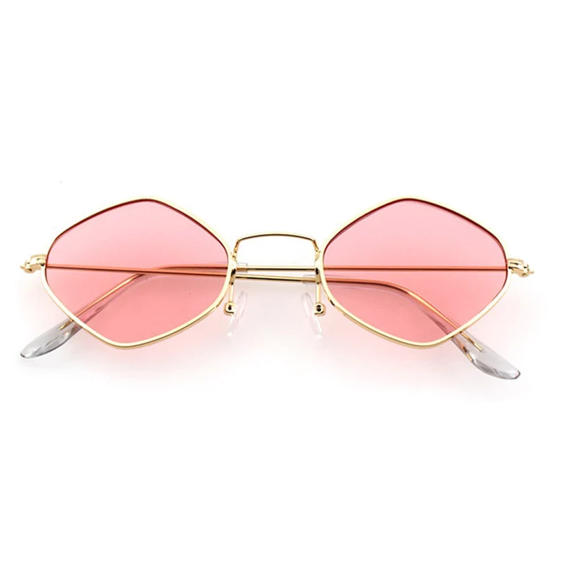 RBUDDY унисекс многоугольные шестиугольные солнцезащитные очки карамельного цвета брендовые Винтажные Солнцезащитные очки зеркальные женские солнцезащитные очки парные очки - Цвет линз: C2
