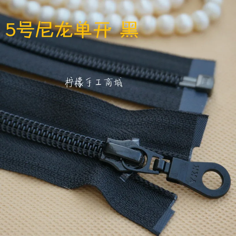

YKK zipper 5 nylon single open black 20-110cm - cardigan down clothing bags