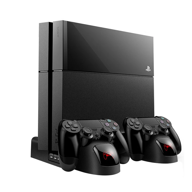 

PS4/PS4 Slim/PS4 PRO Cooling Fan Heat Sink Base Vertical Charger Stand Dual Controller Charging Dock for Playstation 4 PS 4