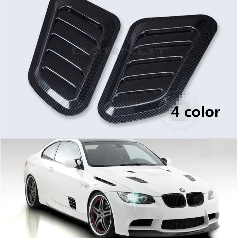 Carbon Fiber Look Car Decorative Air Intake Flow Hood Bonnet Scoop Vent Cover