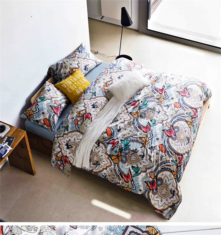 

New Bedding Set boho Duvet Cover Sets egyptian cotton Bed Linen Flat Bed Sheet Set Pillowcase Home Textile Drop Ship