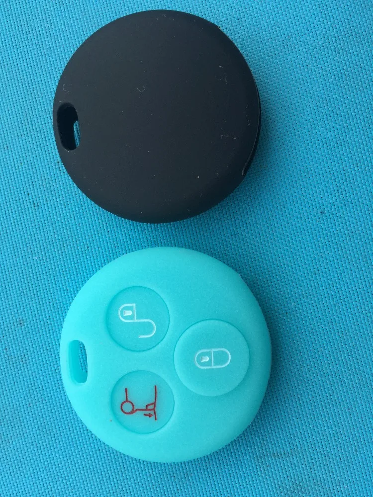 1Pcs Silicone Car Key Cover Case For Smart City Fortwo Roadster 3 Buttons Remote Accessories Parts