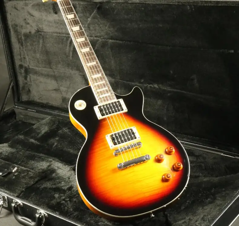

Stock LP Standard Electric Guitar Sunburst Color 59'Neck Figured Maple Veneer