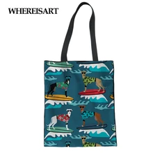 WHEREISART женская сумка через плечо с принтами животных, женская сумка через плечо, сумка для покупок, школьный рюкзак для девочек, женские сумки