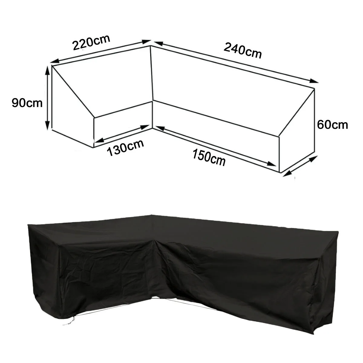 220x240 см l-образный угловой чехол для дивана водонепроницаемый пылезащитный чехол для наружной мебели защита черный/зеленый/серебристый