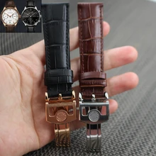 20 мм 22 мм роскошные часы из натуральной кожи браслет черный ремешок IW500107 IW371446 ремешок для часов для PORTUGIESER