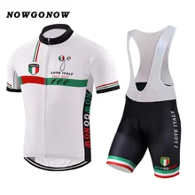 OEM Для мужчин Велосипеды Джерси Белый комплект Италия мультфильм одежда спортивная одежда дорога MTB Майо nowgonow гель Pad Биб шорты в 2-х стилях