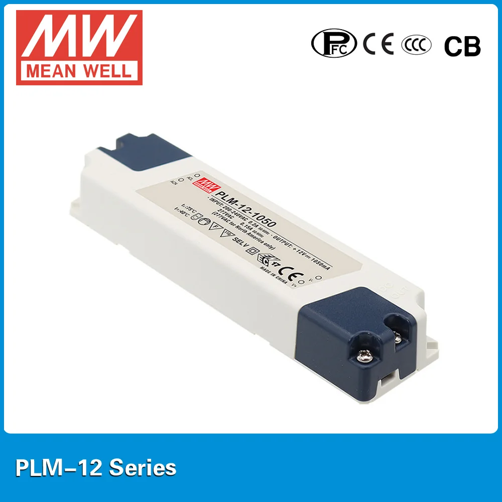 Оригинальный бренд MEAN WELL представляет светодиодный источника питания PLM-12-1050 12 Вт
