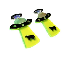 Большие геометрические Длинные акриловые серьги для ночного клуба, женские флуоресцентные ювелирные изделия, дизайн