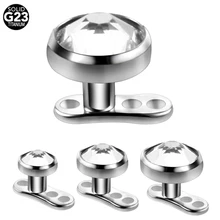 1 шт. G23 Титан Треугольники отверстие база микродермальный верхушка с анкерным креплением пирсинг спрятать в Skin Дайвинг пирсинг прозрачный драгоценный камень ювелирные кольца для тела