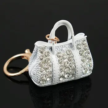 

Exquisite Charm Fashion Keychain Creative Handbag Shaped Design Keychain Crystal Purse Bag Keyring Key Chain Female Fashion Gift