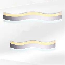 Современная Краткая Творческий волна Форма Водонепроницаемый Акрил LED свет зеркала для Ванная комната Гостиная настенный светильник 41/50