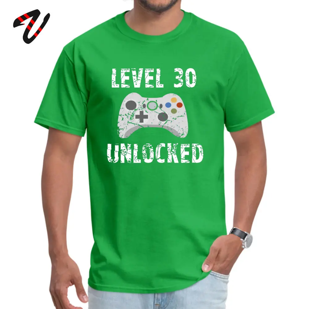LevelUnlocked O Neck T Shirt Summer Tops Shirts Short Sleeve New Coming 100% Cotton Europe T-shirts Cool Men Wholesale Level 30 Unlocked 10833 green