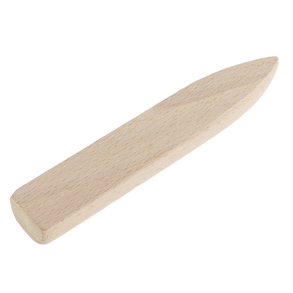 3pcs Wood Leather Edge Slicker + 10pcs Wool Daubers Assisted Dyeing Wool Ball Applicator Leather Craft DIY Hand Tool Set