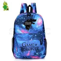 Игра престолов рюкзак галактика школьные сумки для подростков девочек мальчиков ежедневный рюкзак дом Старк Таргариен сумка для ноутбука