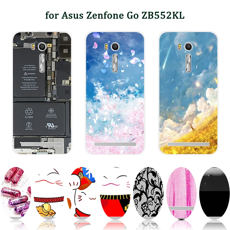 Capa for Asus Zenfone Go ZB552KL Slim Soft Silicon Tumbler Phone Case 5.5 inch Full Protective Back Cover |