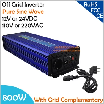 

800W DC12V/24V AC110V/220V, Off Grid Pure Sine Wave Solar or Wind Inverter, City Electricity Complementary Power Inverter