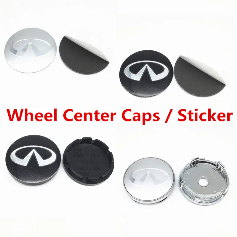 

4pcs diameter 56mm or 60mm for Infiniti Car Styling Wheel Center Cover Hub Cap Badge Emblem Logo Sticker Decals Auto Accessories