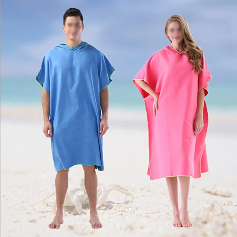 Портативный мужской женский супер впитывающий меняющийся банный халат быстросохнущее пончо полотенце для серфинга с капюшоном банный халат пончо единый для всех размер