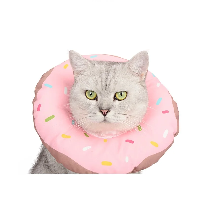 

Pet Donut Headgear Cotton Stuffed Elizabeth E-Collar Cat Dog Medical Collar Protection Cover Wound Healing Prevent Bite Play Toy
