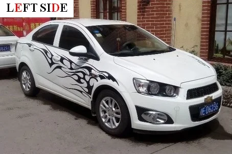 

LEFT SIDE Car Stickers Flame Vehicle Sticker on Both Sides High-grade Waterproof Vinyl No Color Fading Durable Vehicles Stickers