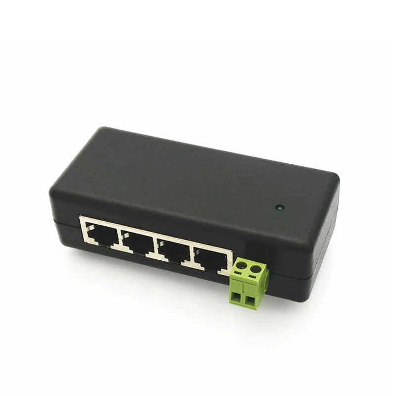 4 порта Poe Инжектор Poe адаптер питания ethernet блок питания Pin 4,5(+)/7,8(-) Входной Dc12V-Dc48V для ip-камеры