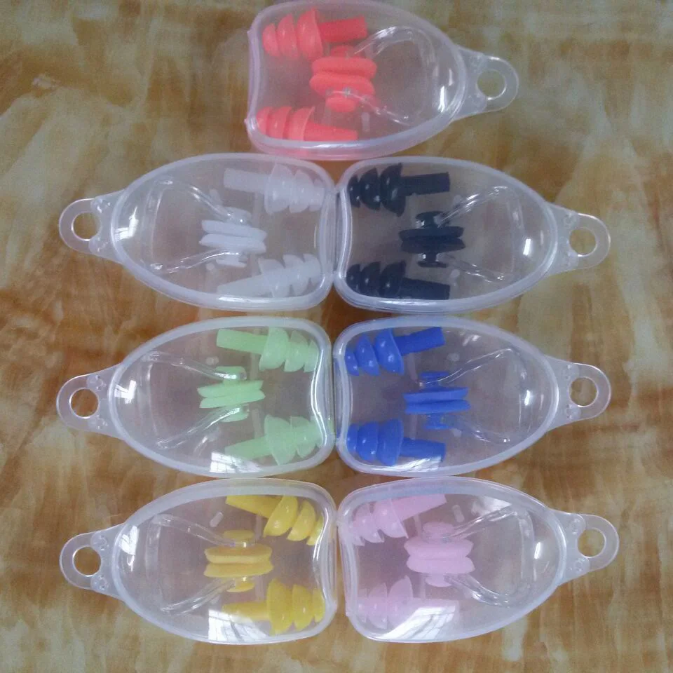 High Quality Waterproof Silicone Swimming Ear Plugs Nose Clip Set Box Packed Earplug For Surfing Diving and Learning Swimming 06 2
