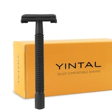 Новинка, Мужская бритва с двойными краями, медь, матовая, Бабочка, открытая Безопасная бритва, длинная ручка, ручная бритва