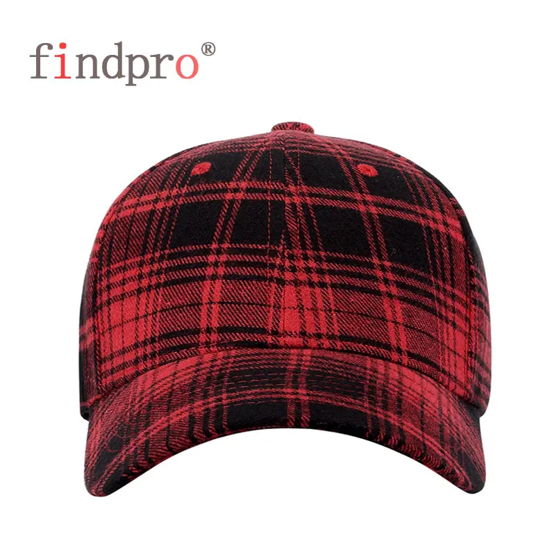 Findpro новая зимняя клетчатая бейсбольная кепка для мужчин и женщин 100% хлопок