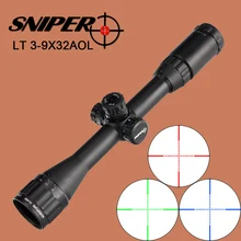 Снайпер LT 3-9X32AOL охотничий прицел полный размер Mil-Dot RGB проволока сетка с подсветкой с кольцами для тактической винтовки прицел