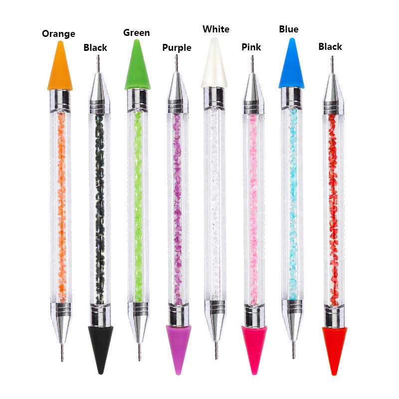 

1 Pc High Quality Nail Crystal Dual-ended Dotting Pen Rhinestone Studs Picker Wax Pencil Crystal Beads Handle Nail Art Tool