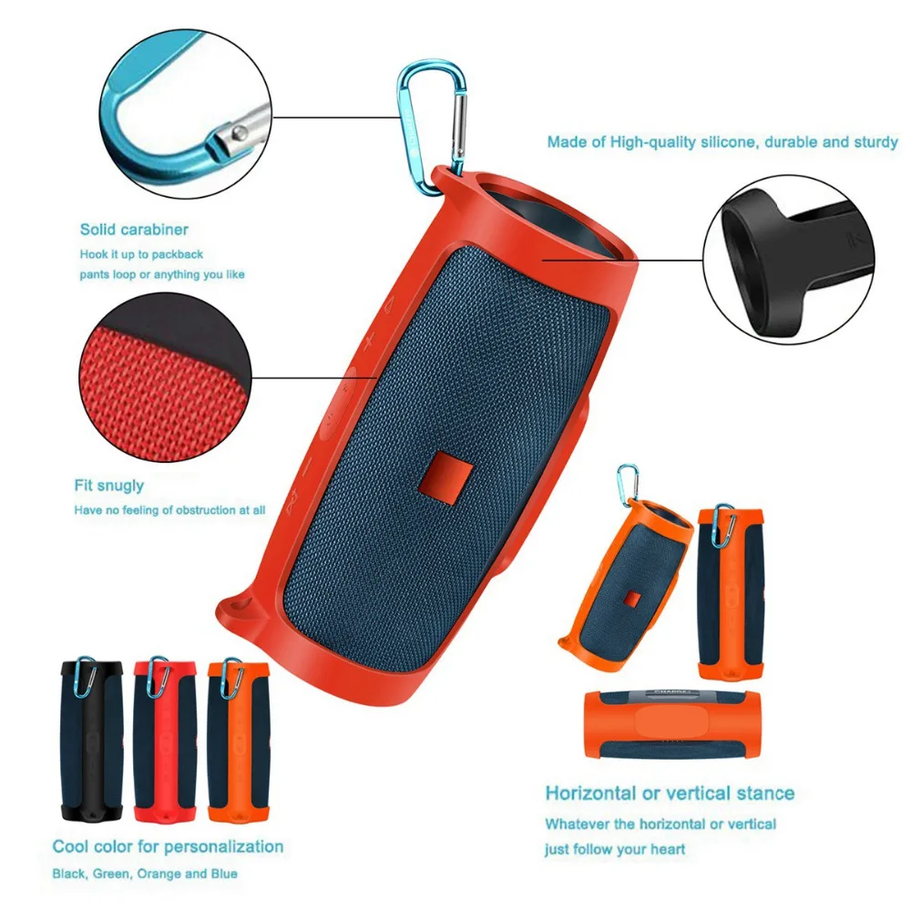 3 шт./компл. силиконовый чехол для jbl Charge Seapker 4 с крючком против потери длинный