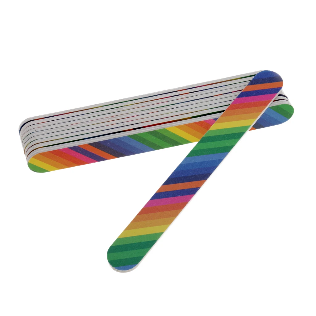 10pcs Dual Sided Salon Nail Files Sanding Buffer For Nail Art Tips Polishing Manicure Tools Nail Files Emery Board