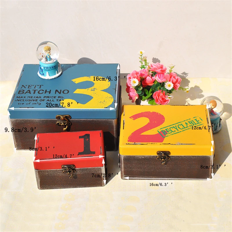 

Home Decor Retro Wood Storage Box Pencil Case Storage Case with Flowers For Jewelry Case Storage Boxes