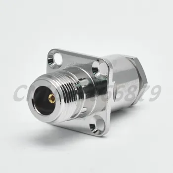 

RF electrical wire terminal connector N jack 4 hole panel mount Straight Clamp female for coaxial cable RG214