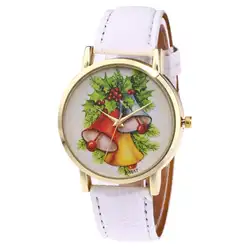 Винтаж Для женщин смотреть новый Рождество дерево шаблон кожаный ремешок аналоговые кварцевые Vogue Часы Рождественский подарок Reloj Mujer #60