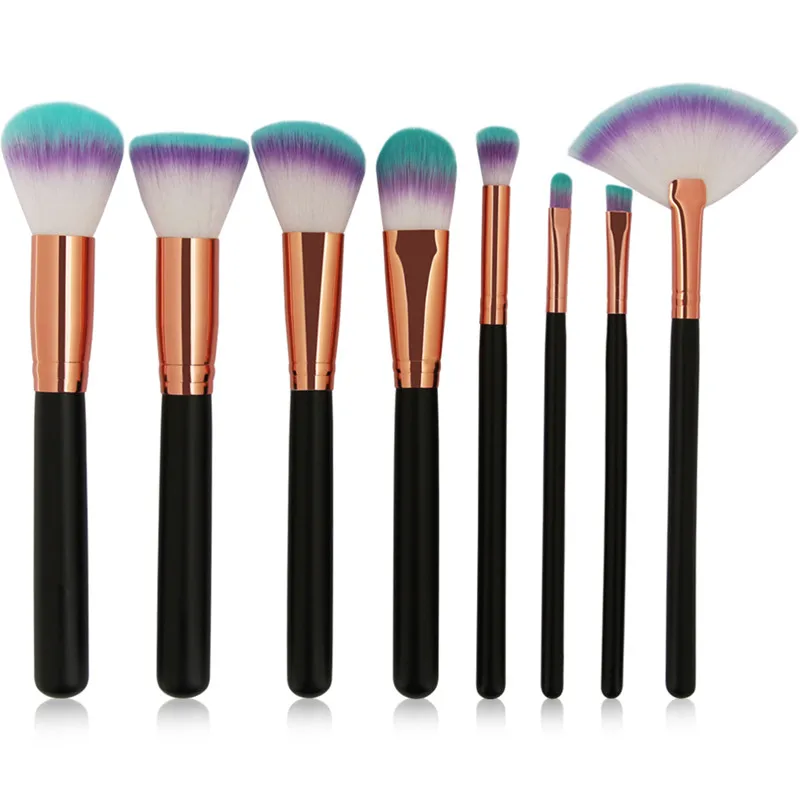 

Pro 6/8/10pcs Makeup Brushes Set Angled Round Foundation Powder Eye Shadow Blush Blending Fan Lip Multipurpose Cosmetic Make Up