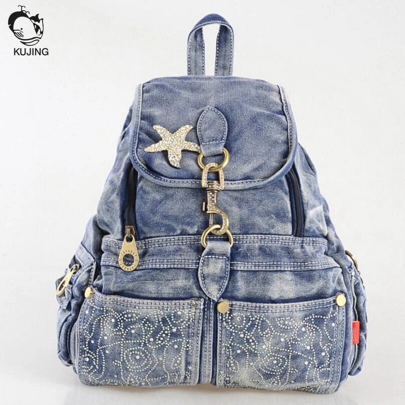 

KUJING Brand Backpack Retro Cowboy Multi-functional Student Backpack High Quality Luxury Travel Shopping Leisure Women Backpack