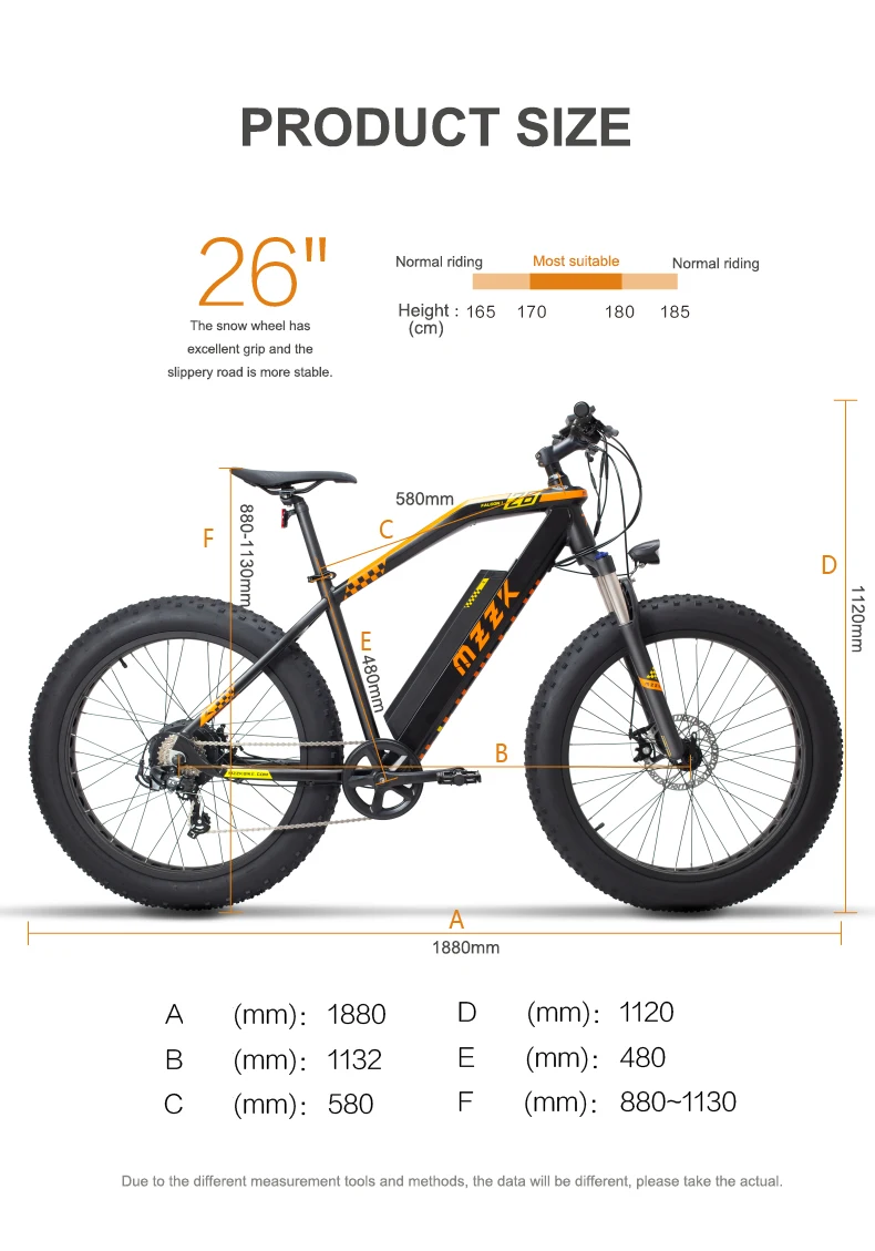 Clearance 26inch electric mountain bicycle 48V13ah lithium battery 500w motor fat ebike snow beach electric bike fat tire off-road MTB 10